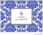Stationery/Thank You Notes by PicMe Prints - Damask Cobalt (Folded)