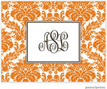 Stationery/Thank You Notes by PicMe Prints - Damask Tangerine (Folded)