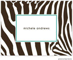 Stationery/Thank You Notes by PicMe Prints - Contemporary Zebra Turquoise (Folded)