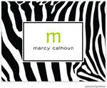 Stationery/Thank You Notes by PicMe Prints - Zany Zebra Black (Folded)