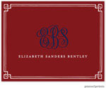 Stationery/Thank You Notes by PicMe Prints - Classic Border Crimson (Folded)