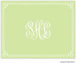 Stationery/Thank You Notes by PicMe Prints - Classic Border Spring Green (Folded)