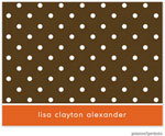 Stationery/Thank You Notes by PicMe Prints - Dots On Chocolate Tangerine (Folded)