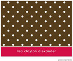 Stationery/Thank You Notes by PicMe Prints - Dots On Chocolate Watermeloon (Folded)