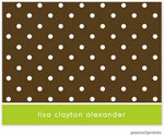 Stationery/Thank You Notes by PicMe Prints - Dots On Chocolate Chartreuse (Folded)