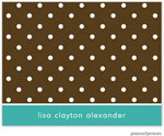 Stationery/Thank You Notes by PicMe Prints - Dots On Chocolate Turquoise (Folded)
