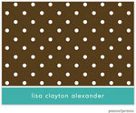Stationery/Thank You Notes by PicMe Prints - Dots On Chocolate Turquoise (Folded)