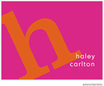 Stationery/Thank You Notes by PicMe Prints - Alphabet Tangerine on Hot Pink (Folded)