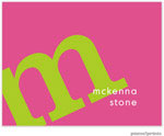Stationery/Thank You Notes by PicMe Prints - Alphabet Chartreuse on Bubblegum (Folded)