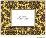 Stationery/Thank You Notes by PicMe Prints - Damask Wheat (Folded)