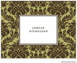 Stationery/Thank You Notes by PicMe Prints - Damask Moss (Folded)