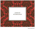 Stationery/Thank You Notes by PicMe Prints - Damask Paprika (Folded)