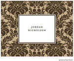 Stationery/Thank You Notes by PicMe Prints - Damask Tan (Folded)