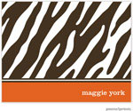 Stationery/Thank You Notes by PicMe Prints - Espresso Zebra Tangerine (Folded)