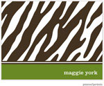 Stationery/Thank You Notes by PicMe Prints - Espresso Zebra Cilantro (Folded)