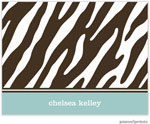 Stationery/Thank You Notes by PicMe Prints - Espresso Zebra Robin's Egg (Folded)