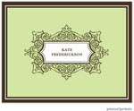 Stationery/Thank You Notes by PicMe Prints - Antique Frame Spring Green (Folded)