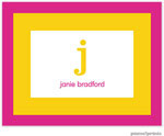 PicMe Prints - Stationery/Thank You Notes - Bold Bands Hot Pink/Sunshine (Folded)