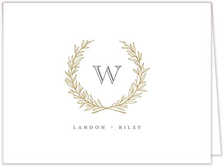 Stationery/Thank You Notes by PicMe Prints - Regal Wreath (Folded) Stationery/Thank You Notes by PicMe Prints - Regal Wreath (Folded)