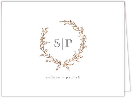 Stationery/Thank You Notes by PicMe Prints - Vita Wreath (Folded) Stationery/Thank You Notes by PicMe Prints - Vita Wreath (Folded)