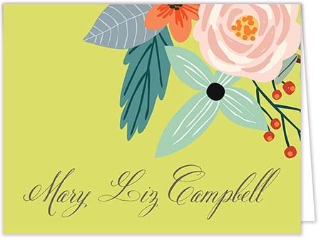 Stationery/Thank You Notes by PicMe Prints - Feather & Flowers Lime (Folded) Stationery/Thank You Notes by PicMe Prints - Feather & Flowers Lime (Folded)