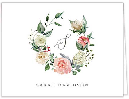 Stationery/Thank You Notes by PicMe Prints - Blissful Wreath (Folded)