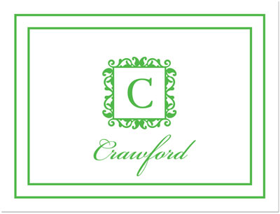 Note Cards/Stationery by Prints Charming - Elegant Framed Initial (Folded)