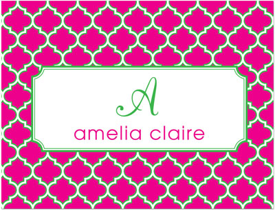 Note Cards/Stationery by Prints Charming - Hot Pink & Green Greek Pattern (Folded) Note Cards/Stationery by Prints Charming - Hot Pink & Green Greek Pattern (Folded)