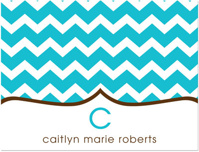 Note Cards/Stationery by Prints Charming - Turquoise Chevron (Folded) Note Cards/Stationery by Prints Charming - Turquoise Chevron (Folded)
