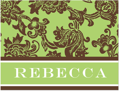Note Cards/Stationery by Prints Charming - Green & Brown Classic Floral (Folded) Note Cards/Stationery by Prints Charming - Green & Brown Classic Floral (Folded)