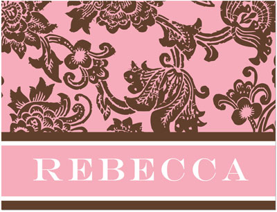 Note Cards/Stationery by Prints Charming - Pink & Brown Classic Floral (Folded) Note Cards/Stationery by Prints Charming - Pink & Brown Classic Floral (Folded)