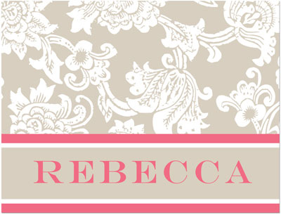 Note Cards/Stationery by Prints Charming - Sand & Pink Classic Floral (Folded) Note Cards/Stationery by Prints Charming - Sand & Pink Classic Floral (Folded)