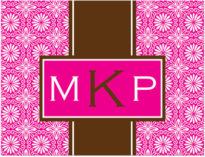 Note Cards/Stationery by Prints Charming - Hot Pink & Brown Monogram (Folded) Note Cards/Stationery by Prints Charming - Hot Pink & Brown Monogram (Folded)