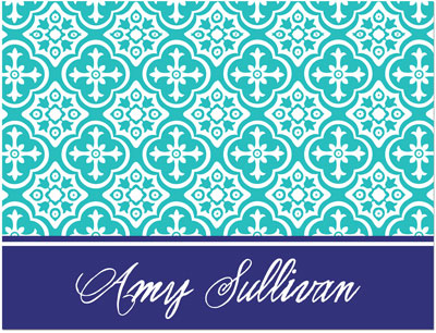 Note Cards/Stationery by Prints Charming - Turquoise & Navy Classic Pattern (Folded) Note Cards/Stationery by Prints Charming - Turquoise & Navy Classic Pattern (Folded)