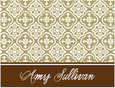 Note Cards/Stationery by Prints Charming - Gold & Brown Classic Pattern (Folded) Note Cards/Stationery by Prints Charming - Gold & Brown Classic Pattern (Folded)