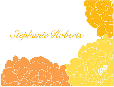 Note Cards/Stationery by Prints Charming - Orange & Yellow Elegant Floral (Folded) Note Cards/Stationery by Prints Charming - Orange & Yellow Elegant Floral (Folded)