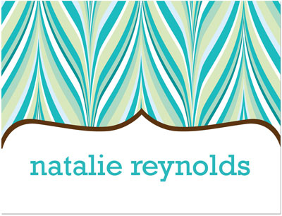 Note Cards/Stationery by Prints Charming - Shades of Turquoise Modern (Folded)