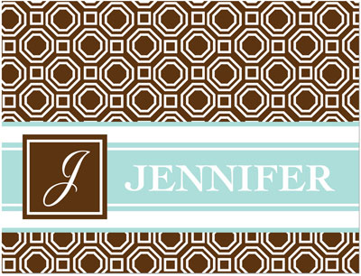 Note Cards/Stationery by Prints Charming - Brown & Light Blue Geometric Print (Folded) Note Cards/Stationery by Prints Charming - Brown & Light Blue Geometric Print (Folded)