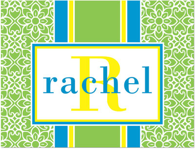 Note Cards/Stationery by Prints Charming - Green & Blue Stylish Band (Folded) Note Cards/Stationery by Prints Charming - Green & Blue Stylish Band (Folded)
