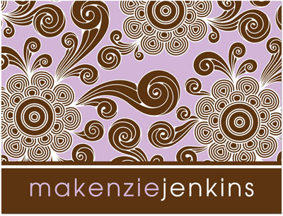 Note Cards/Stationery by Prints Charming - Lavender & Brown Funky Floral (Folded) Note Cards/Stationery by Prints Charming - Lavender & Brown Funky Floral (Folded)