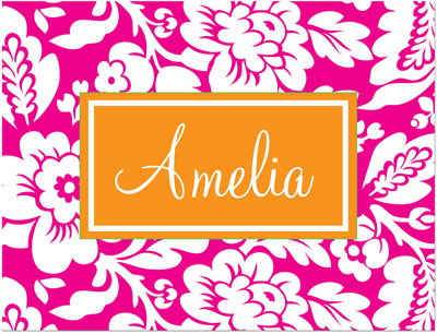 Note Cards/Stationery by Prints Charming - Orange & Hot Pink Playful Floral (Folded) Note Cards/Stationery by Prints Charming - Orange & Hot Pink Playful Floral (Folded)