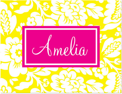 Note Cards/Stationery by Prints Charming - Hot Pink & Yellow Playful Floral (Folded) Note Cards/Stationery by Prints Charming - Hot Pink & Yellow Playful Floral (Folded)