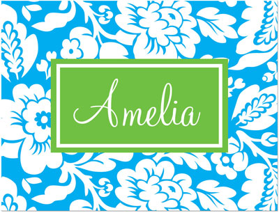 Note Cards/Stationery by Prints Charming - Green & Blue Playful Floral (Folded) Note Cards/Stationery by Prints Charming - Green & Blue Playful Floral (Folded)