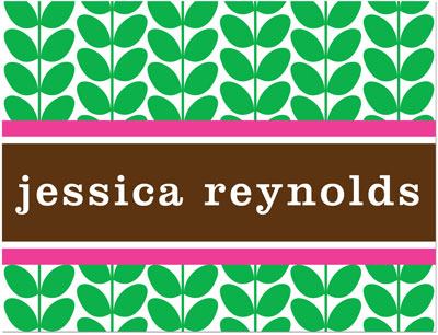 Note Cards/Stationery by Prints Charming - Green & Pink Stylish Leaf Print (Folded) Note Cards/Stationery by Prints Charming - Green & Pink Stylish Leaf Print (Folded)