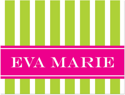 Note Cards/Stationery by Prints Charming - Lime & Pink Classic Stripe (Folded) Note Cards/Stationery by Prints Charming - Lime & Pink Classic Stripe (Folded)