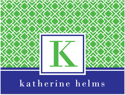 Note Cards/Stationery by Prints Charming - Green & Navy Geometric Print Initial (Folded) Note Cards/Stationery by Prints Charming - Green & Navy Geometric Print Initial (Folded)
