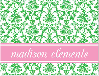 Note Cards/Stationery by Prints Charming - Green & Pink Delicate Floral Print (Folded) Note Cards/Stationery by Prints Charming - Green & Pink Delicate Floral Print (Folded)