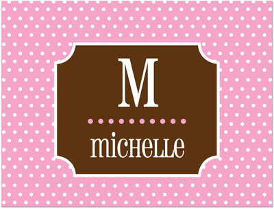 Note Cards/Stationery by Prints Charming - Pink & Brown Tiny Dots (Folded) Note Cards/Stationery by Prints Charming - Pink & Brown Tiny Dots (Folded)
