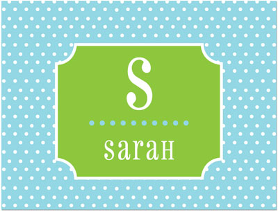 Note Cards/Stationery by Prints Charming - Blue & Green Tiny Dots (Folded) Note Cards/Stationery by Prints Charming - Blue & Green Tiny Dots (Folded)
