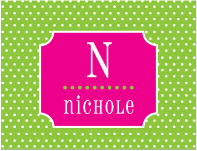 Note Cards/Stationery by Prints Charming - Green & Hot Pink Tiny Dots (Folded) Note Cards/Stationery by Prints Charming - Green & Hot Pink Tiny Dots (Folded)